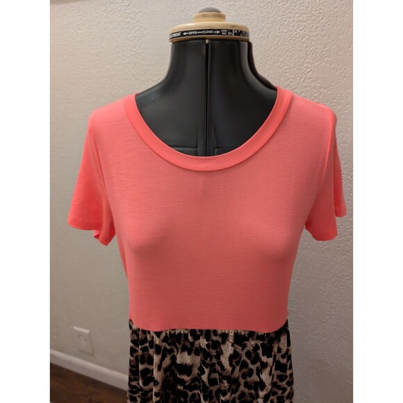 NEW LADIES GLITZY GIRL PINK/ANIMAL PRINT JERSEY LONG MAXI DRESS SIZE S - Picture 2 of 13